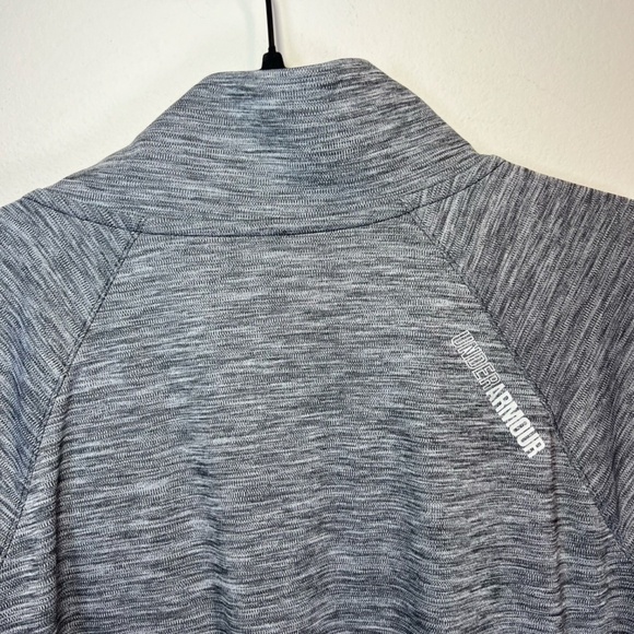 Under Armour Womens Large 1/4 Zip Pullover Shirt Gray Lightweight Running Pocket - Picture 10 of 13